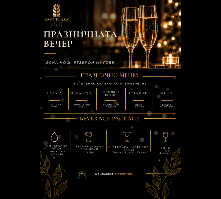 Новогодишна нощ 2027 | East Plaza Hotel